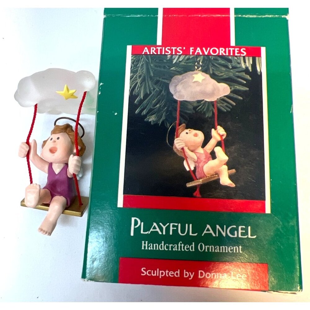 Hallmark Playful Angel Handcrafted Ornament By Donna Lee 1989